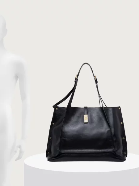 Кожаная сумка шоппер Pollini