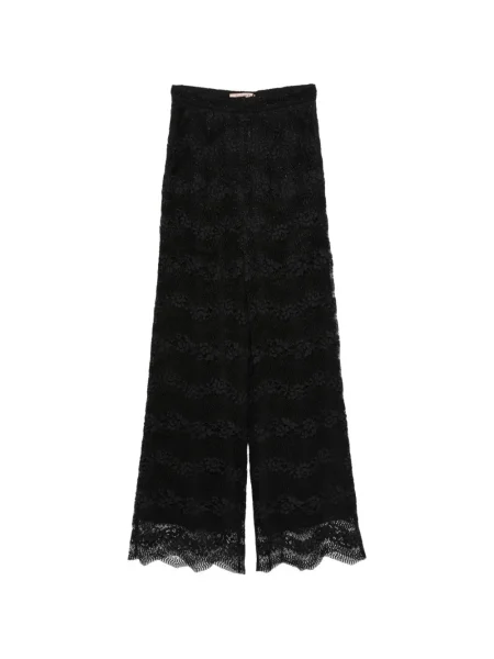 Pantaloni Twinset din dantelă negru