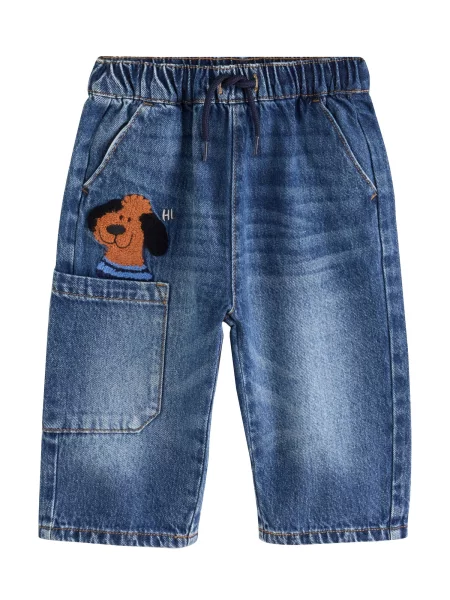 Next Jeans albastru denim / maro / galben închis negru