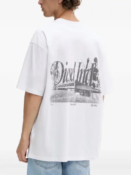 Tricou Diesel cu imagine alb
