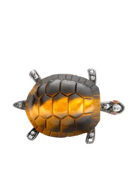 Retro růžové zlato brož Pragnell Vintage růžová