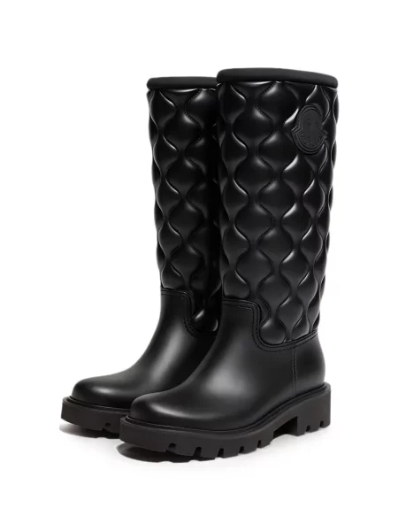 Matlasat botine Moncler cu autograf negru