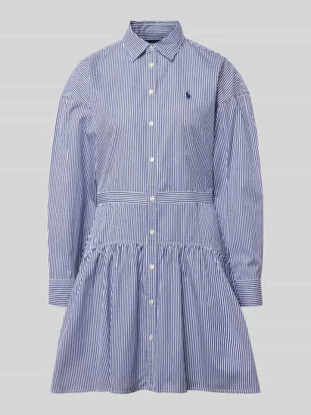 Wielobarwność sukienka koszulowa Polo Ralph Lauren w paski niebieska