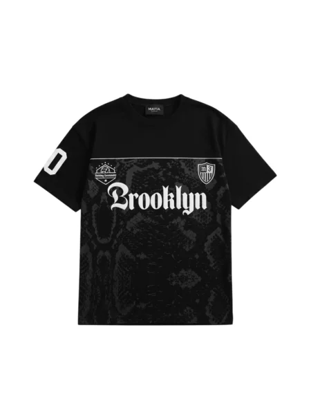 Kleidermafia Μπλουζάκι Oversize Brooklyn T-shirt Black and Anthracite' μαύρο