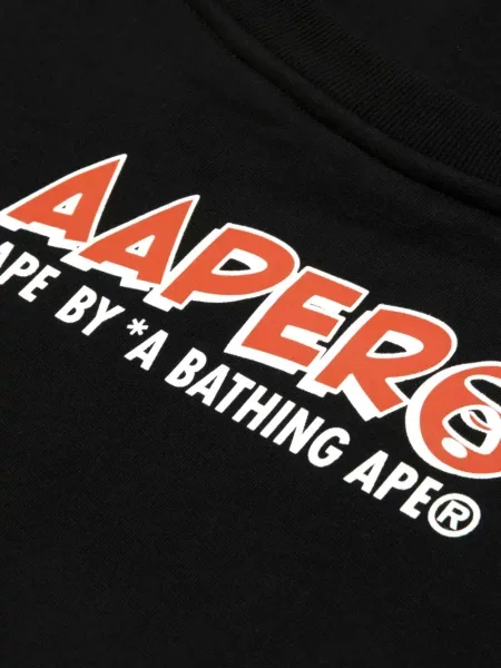 Hanorac crewneck Aape By A Bathing Ape cu imagine negru