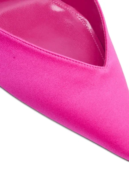 Pantofi cu toc The Attico din satin cu vârf ascuţit roz