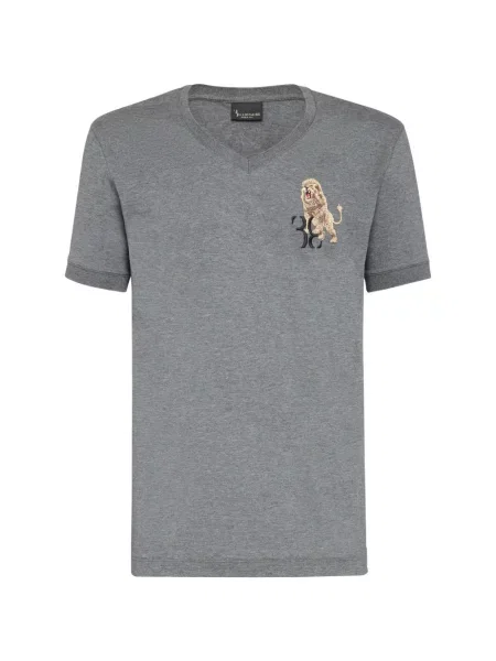 Tricou Billionaire cu decolteu în V gri