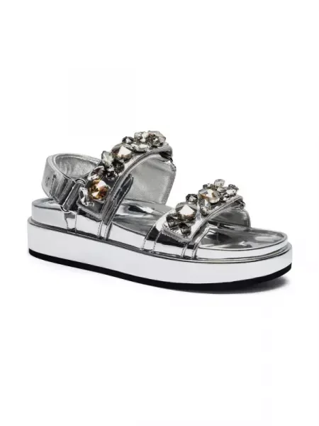 TORY BURCH Szandál KIRA EMBELLISHED bőr hozzáadásával