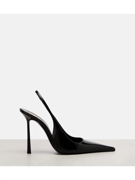 Pantofi cu toc Saint Laurent din piele slingback negru