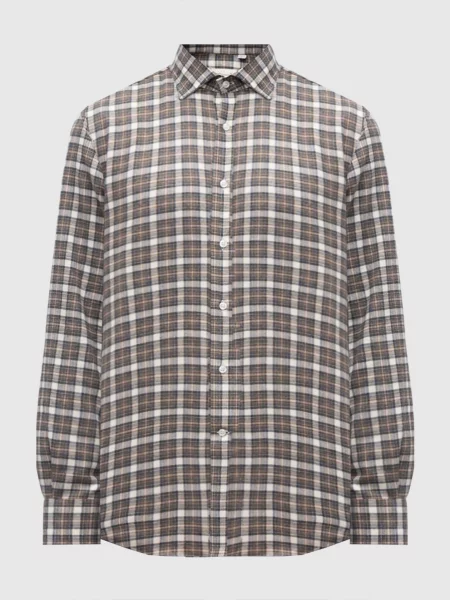 Сорочка в клітинку Doriani Cashmere коричнева