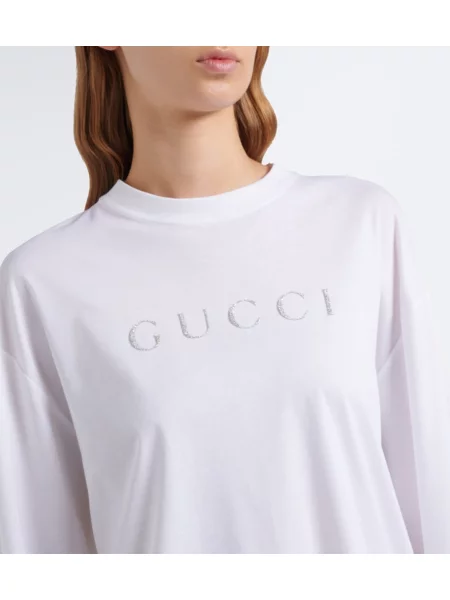 Tricou Gucci din jerseu cu autograf alb
