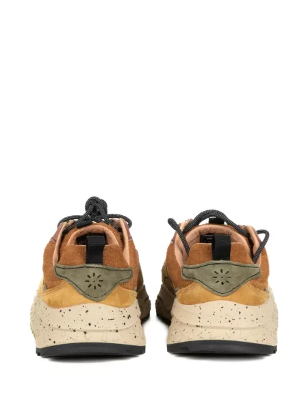 Φλοράλ sneakers Flower Mountain με κορδόνια με δαντέλα καφέ