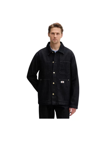 Kurtka jeansowa Dickies w jodełkę niebieska