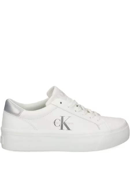 Sneakerși Calvin Klein cu platformă alb