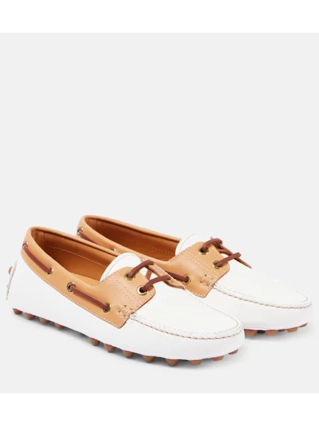 Usnjene loaferke Tod's bela