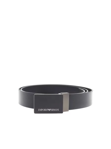 Pasek Emporio Armani skórzany niebieski