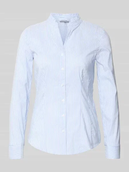 Bluzka o kroju slim fit ze stójką i dekoltem w serek More & More