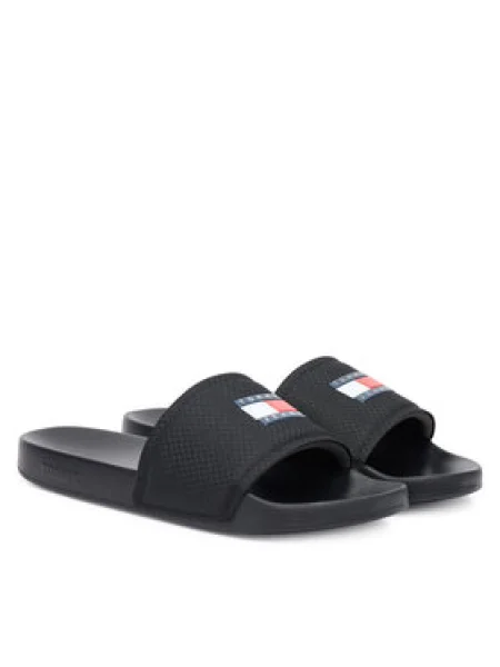 Férfi papucs Tommy Jeans Pool black. Méret: 40 EU fekete