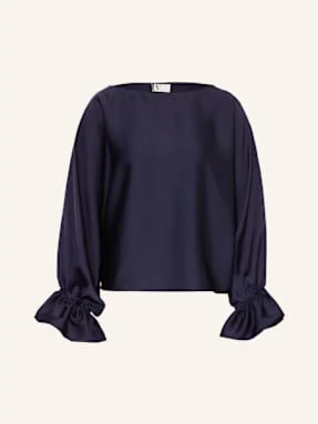V By Vera Mont Bluzka Z Satyny Z Wolantami blau