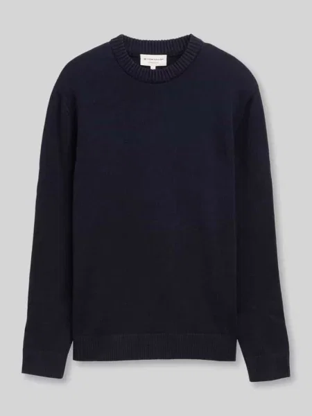 Sweter z czystej bawełny o kroju regular fit Tom Tailor granatowy