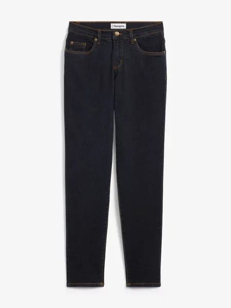 Dżinsy ze stretchem Mom mid waist long niebieskie