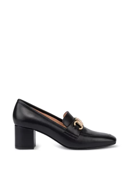 Pantofi cu toc Love Moschino din piele cu autograf negru