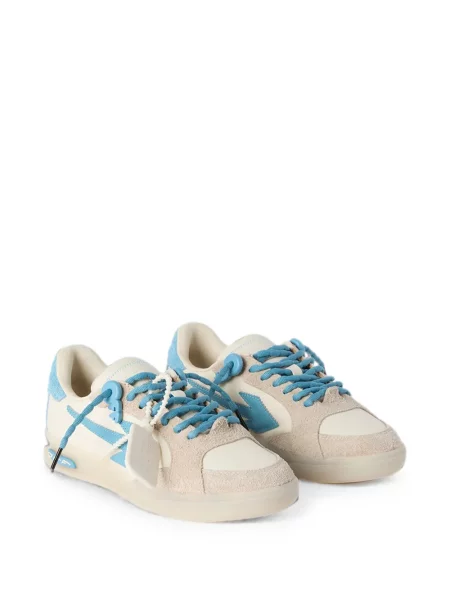 Sneakerși Off-white din piele de căprioară alb