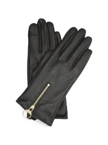 Kožne rukavice Barbour crna