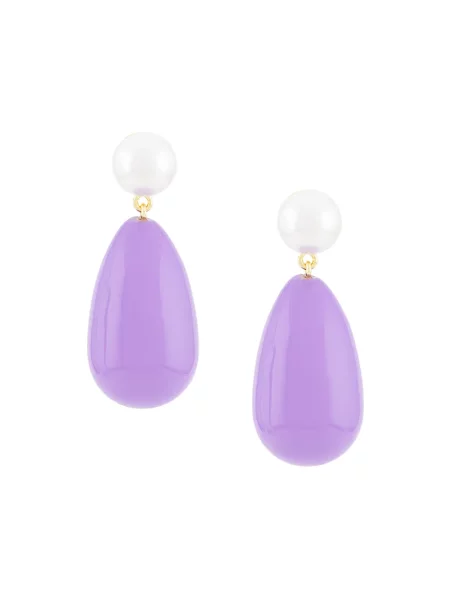 Обеци Eshvi с перли виолетово