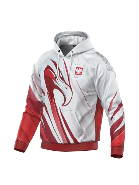 Bluza sportowa z kapturem EXTREME HOBBY POLSKA ULTIMATE biała