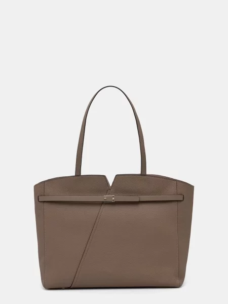 BOSS geantă shopper pentru femei din piele REVERS TOTE maro