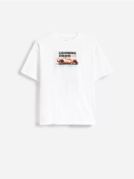 Reserved Tricou din Cars alb