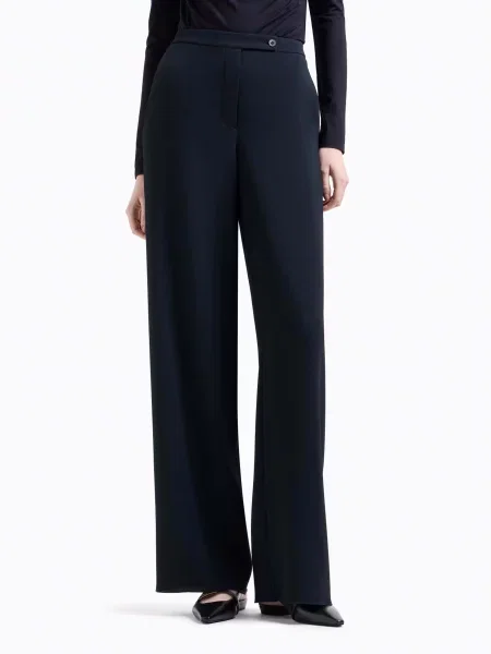 Штани палаццо Emporio Armani темно-синій сині