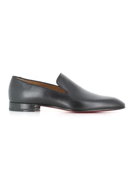 Półbuty Christian Louboutin skórzane bez obcasa czarne