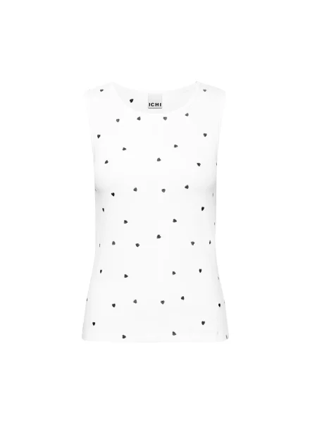Haftowany top Ichi w serca biały