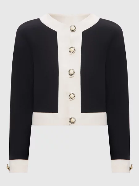 Жакет з вовни та шовку Valentino чорний