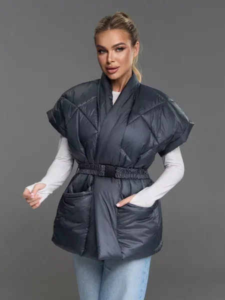 Утеплений жилет ISSA Plus темно-сірий сірий