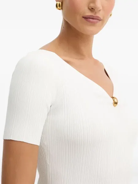 Koszulka Marciano prążkowana biała