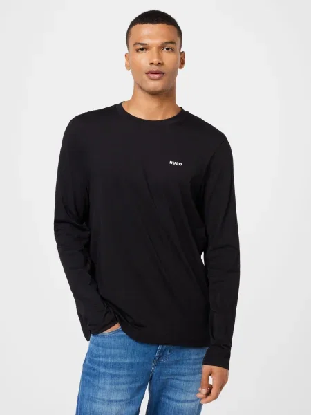 HUGO Tricou Derol / alb negru