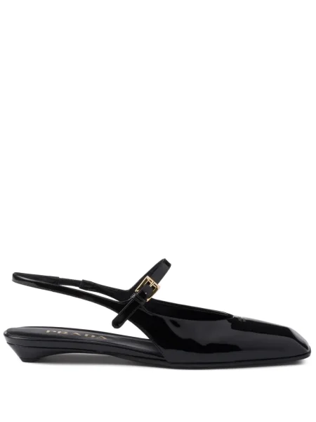 Pantofi cu toc Prada din piele slingback negru
