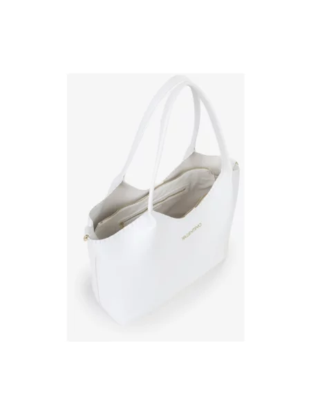 Lniana shopperka Valentino By Mario Valentino biała