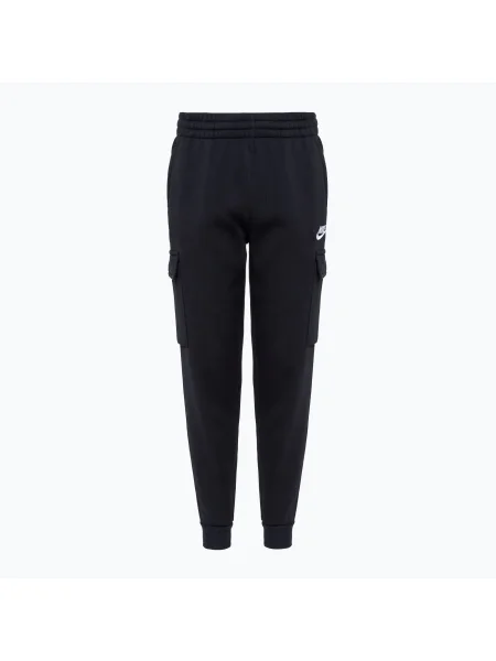 Детски панталон Nike Sportswear Club Fleece black/black/white бяло