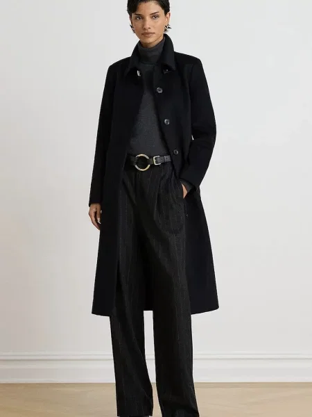 Lauren Ralph Lauren palton pentru femei cu lână negru