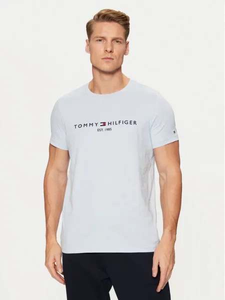 Tommy Hilfiger Póló Tommy Logo világoskék