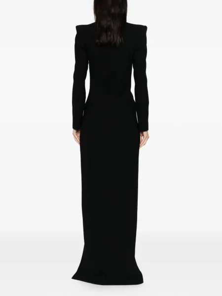 Rochie maxi Silk Love & Lace de mătase lungă de costum negru