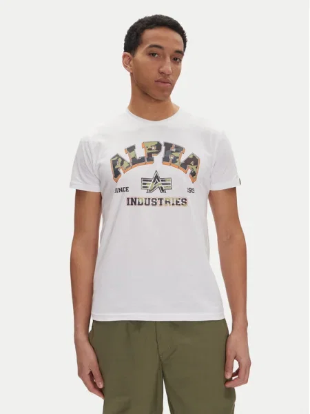 ALPHA INDUSTRIES Tričko College žltá / zelená / čierna biela