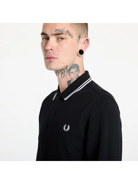 Μακρυμάνικο μακρύς πουκάμισο Fred Perry μαύρο