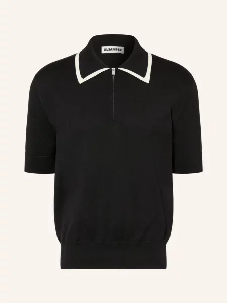 Jil Sander Pletené Polo Tričko černá