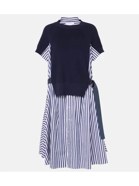 Rochie midi Sacai până la genunchi de costum albastru