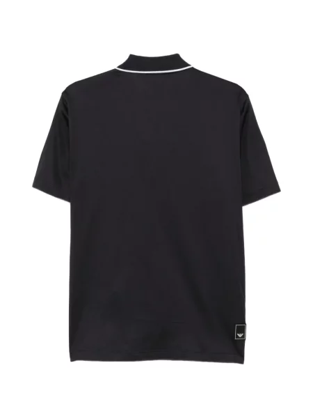 Tricou polo Emporio Armani cu autograf negru